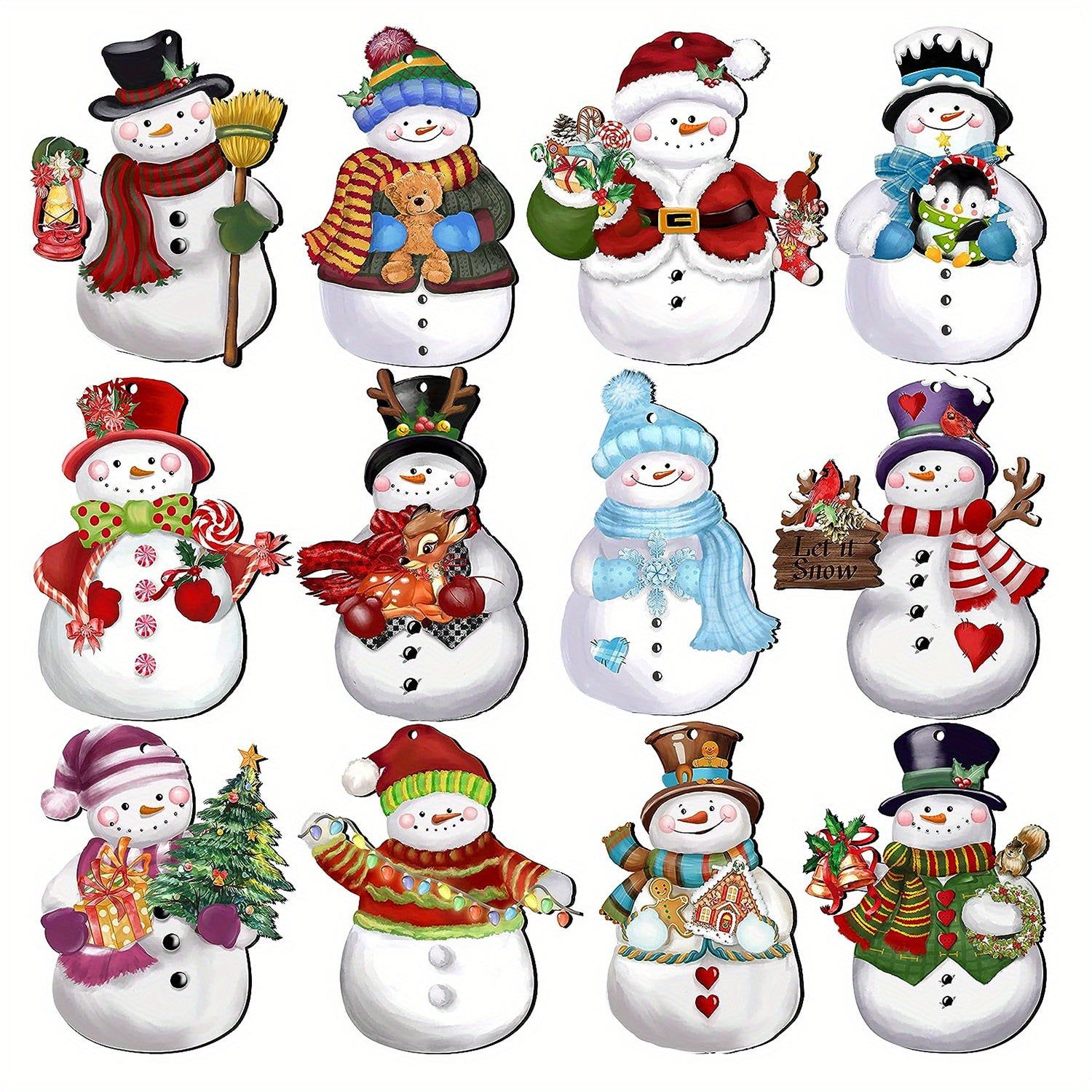 Wooden Snowman Ornaments, Hanging Christmas Tree Decorations, Festive Holiday Garden Decor, Durable Wood Yard Signs, with No Electricity Needed for Christmas Wooden Snowman Ornaments, Hanging Christmas Tree Decorations, Festive Holiday Garden Decor, Durable Wood Yard Signs, with No Electricity Needed for Christmas